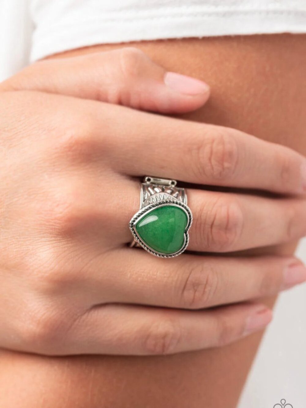Paparazzi Jewelry Accessories - Stone Age Admirer - Green Ring - Vintage